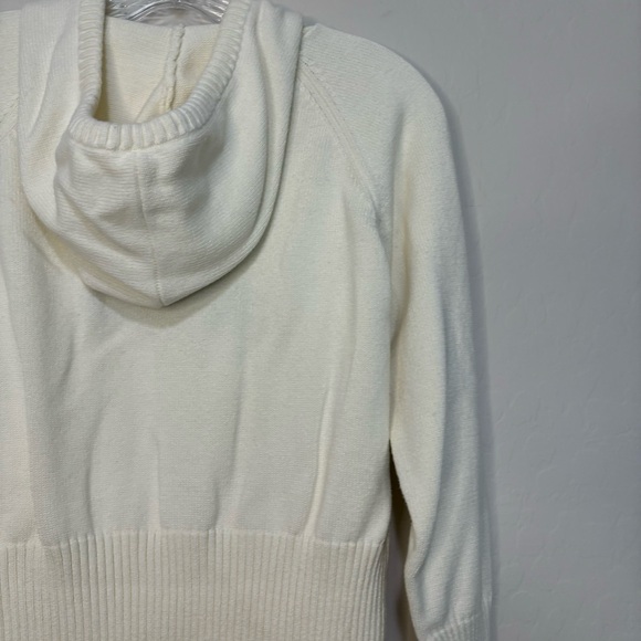 TOMMY JEANS Knit Hoodie Sweater Cream Red White Blue Vintage Retro Size Medium - Picture 12 of 14